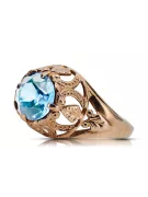 Originálny vinobranie 14K Produkt s ružovým zlatým Aquamarine Ring vintage unikátny VRC080R